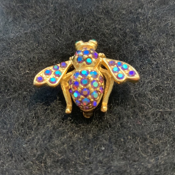 Vintage Joan Rivers Aurora Borealis Bee Pin Broach - Picture 4 of 6